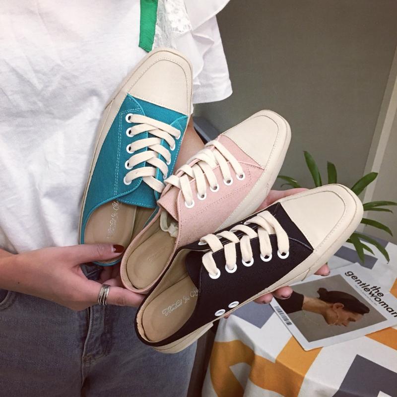 

Flat Shoes Female Slippers Soft Slides Loafers Fashion Slipers Women Lady Comfort Luxury 2021 Girl Hoof Heels Fabric Fretwork PU, Black