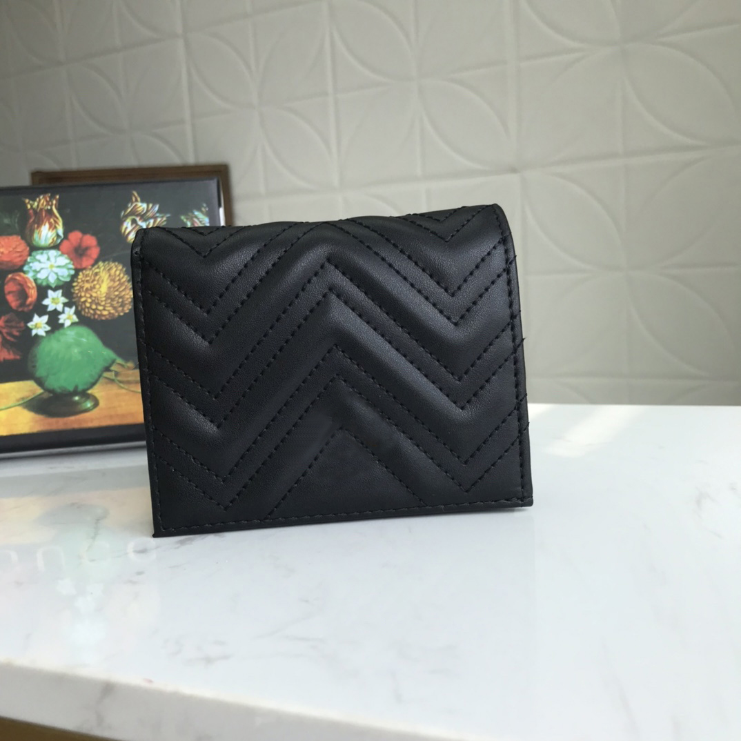 

Top High quality single zipper wallets cardholder France Paris Alphabet color style luxurys mens women high-end designers with packaging box 466492, Black