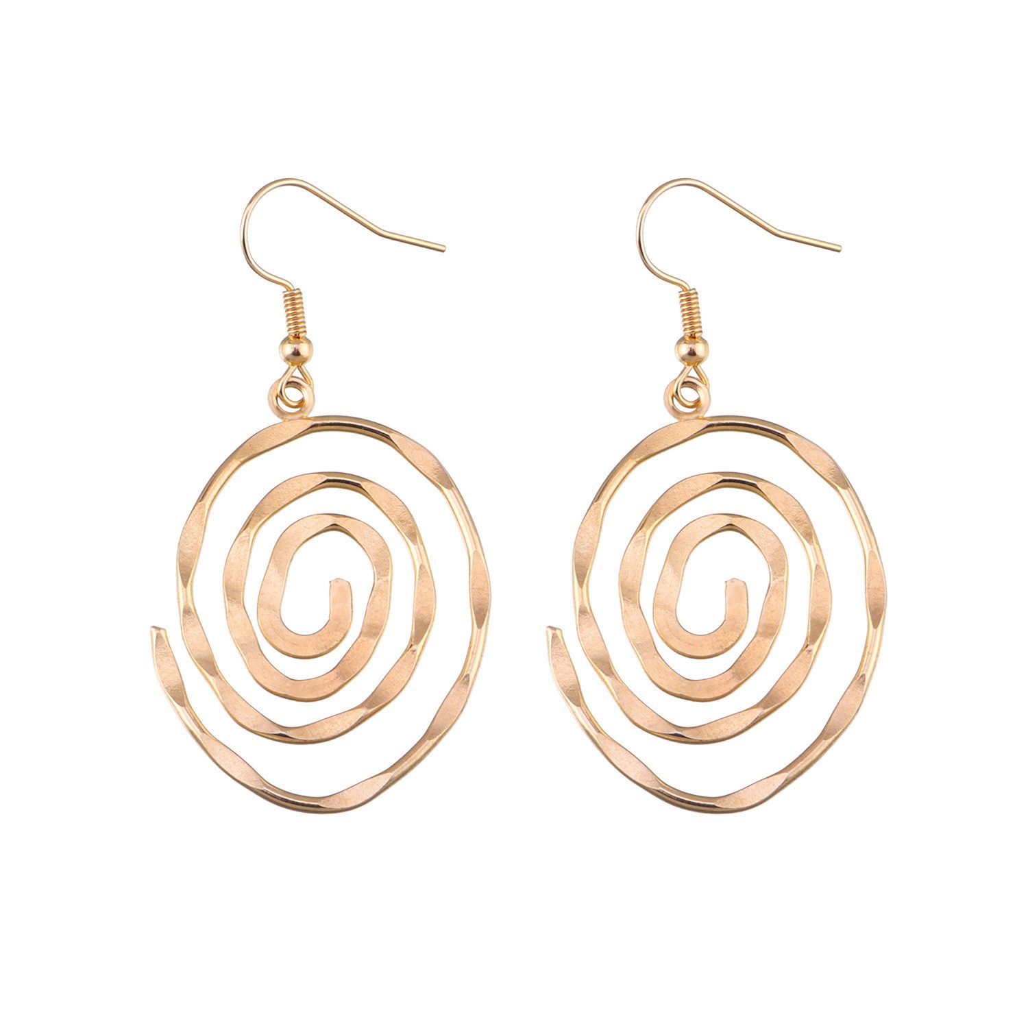 

European and American fashion creative hollow circular vortex Huggies women's Amazon trend temperament Earrings, Golden;silver