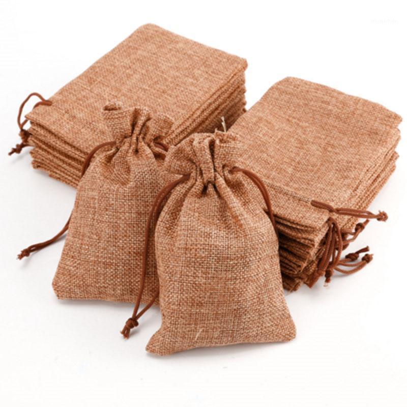 

Gift Wrap 10PCS Mini Jute Drawstring Burlap Bags Wedding Favors Party Christmas Jewelry Hessian Sack Pouches Packing Storage Bag S10