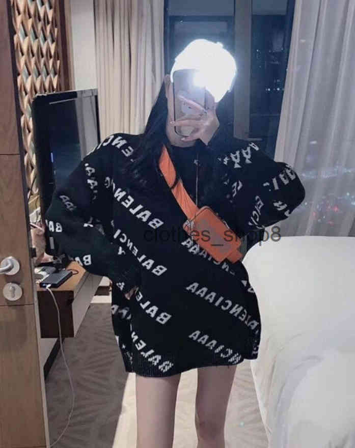 designer hoodies balencaigass men's sweaters Paris women's 2022 new loose dress jacquard letter medium long thickened fashion women and