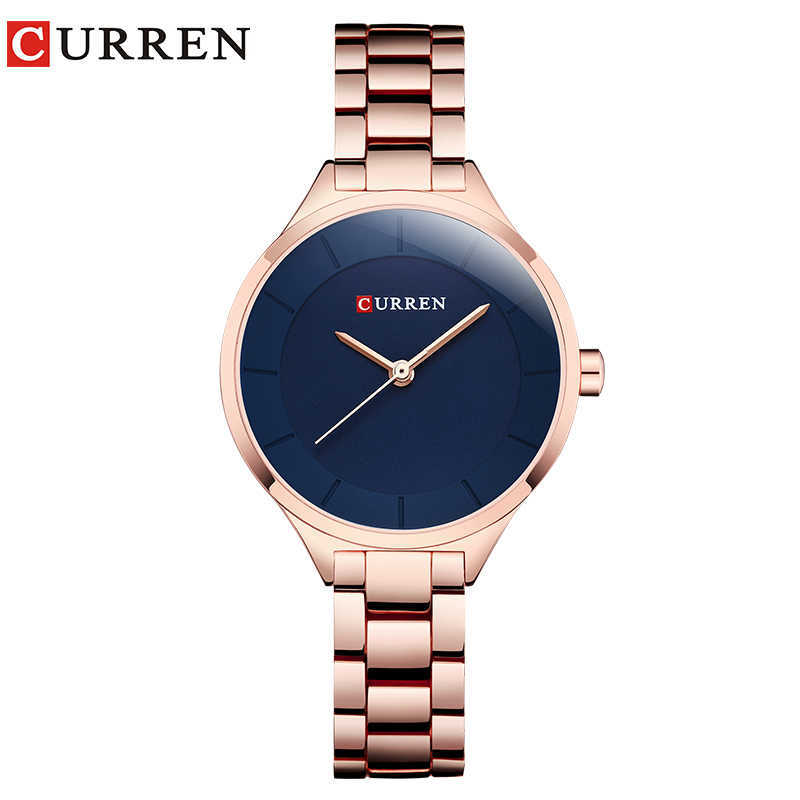

CURREN Top Brand Fashion Ladies Watches Stainless Steel Band Quartz Female Wrist Watch Gifts Clock Relogio Feminino 210616, Gold white