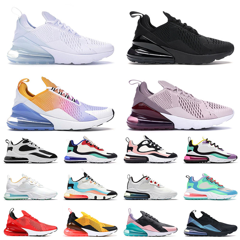 

Top Quality 2021 270 React Running Shoes Triple Black ALL White Barely Rose Metallic Gold Twist Photo Blue 27C Outdoor Trainers Sneakers 36-45