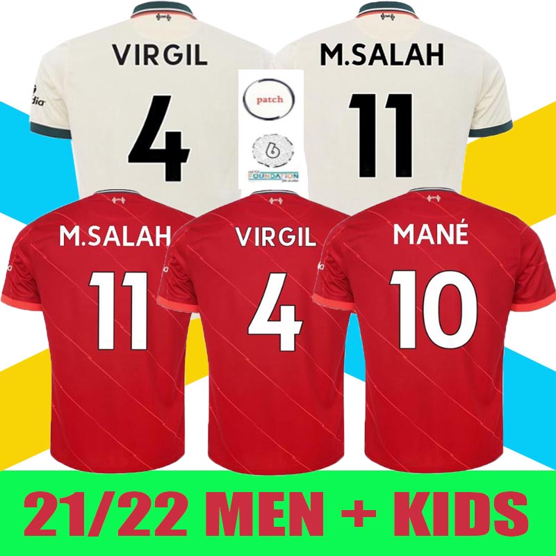 

21 22 Men + Kids Kit LVP M.SALAH VIRGIL FIRMINO soccer jerseys MANE THIAGO ROBERTSON HENDERSON SHAQIRI A.BECKER DIOGO J. Jersey 2021 2022 fo, Black;yellow