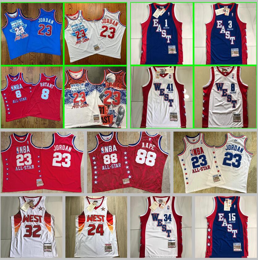 

NBA jersey All-star 23 Michael Jordan 8 24 Kobe Bryant 1 McGrady 15 Carter 3 Iverson 41 Nowitzki 1989 2003 2004 2009 Mitchell&Ness Hardwoods Classics retro Jerseys