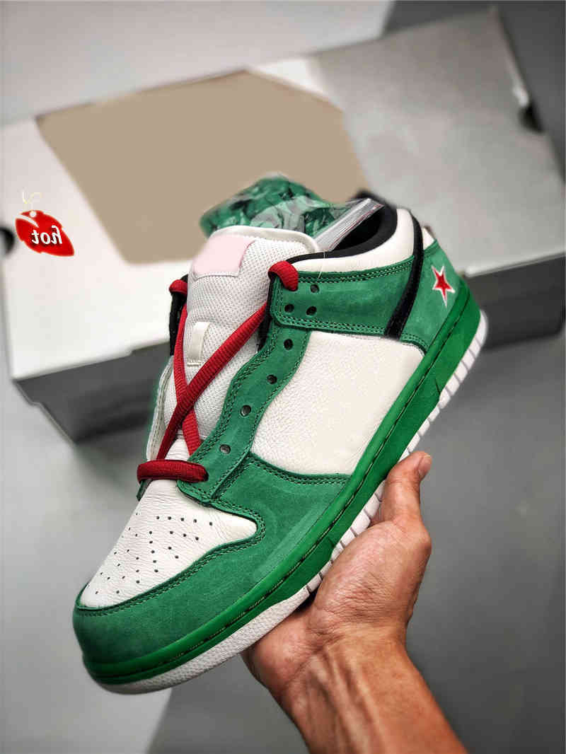 

Shoes Authentic S B Dunk Pro Heineken Low Skateboard Men Women Classic Green Black White Red Sneakers Zapatos 304292-302 US