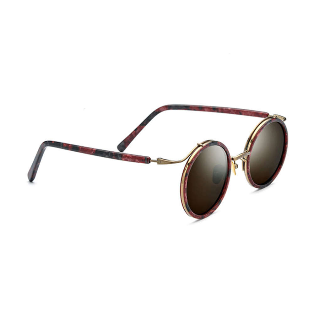 

Highend accessories New Brown Round Unisex Titanium Frame Super Light Sunglass Punk Fashion Polarized Women Men Circle Shad Sun GLass, Black