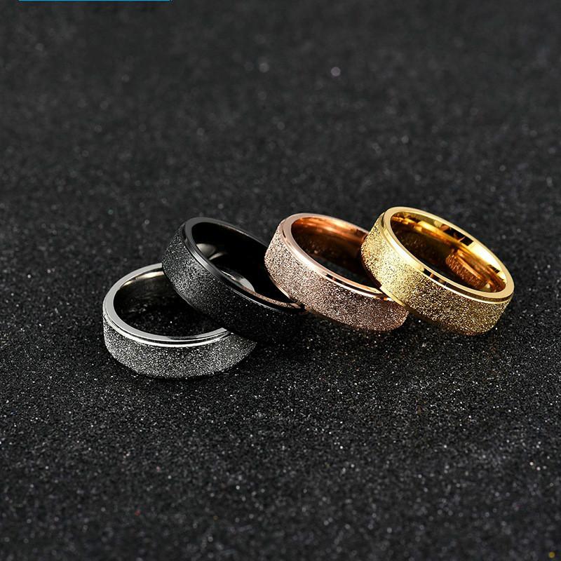 

Cluster Rings Han Chao Fashion Double Beveled Four-color Frosted Couple Ring Simple And Versatile Optional Unisex Banquet