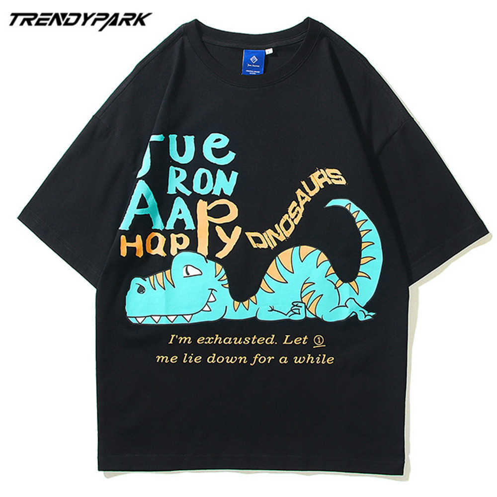 

Men' T-shirt Cartoon Summer Short Sleeve Printed Oversized Cotton Casual Harajuku Streetwear Top Tshirts Clothing 210601, White
