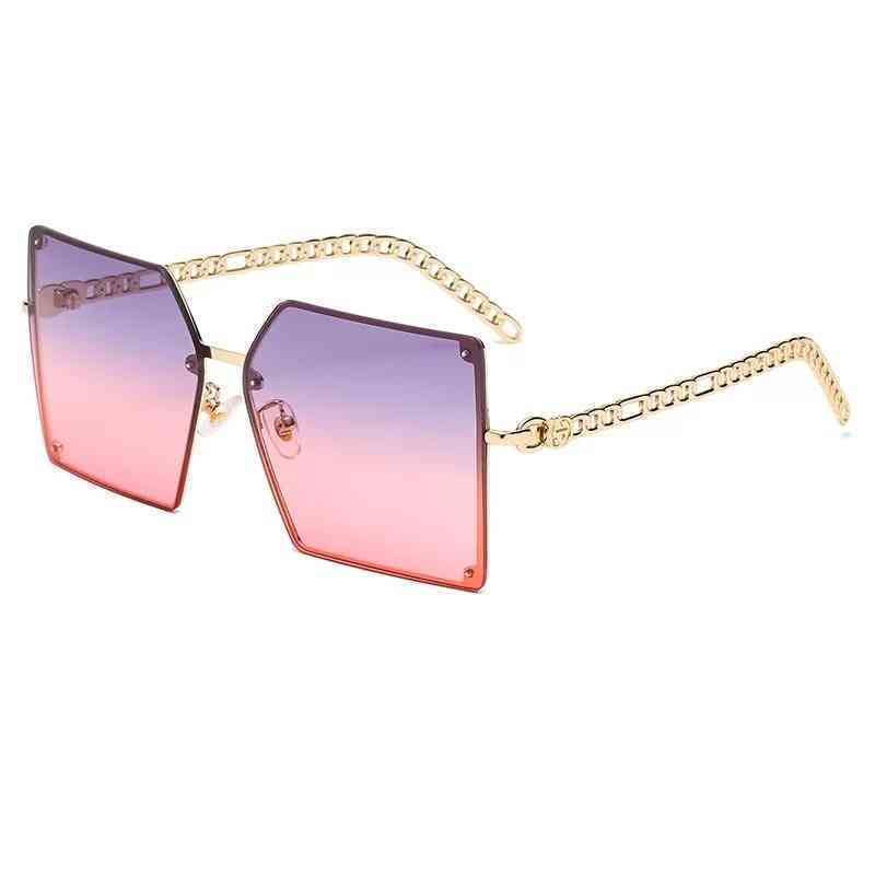 

Factory Direct Price Chain Stylish Women Fashion Oversized Sun Outdoor Shades Street Protect Lentes Sol Mujer