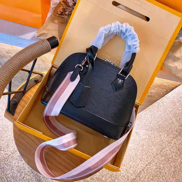 

Vintage Cowhide Alma BB Water Ripple Shoulder Crossbody Bags Shell Totes Women Fashion Messenger Bag Designer Handbags Lady Clutch Purse, Style 1