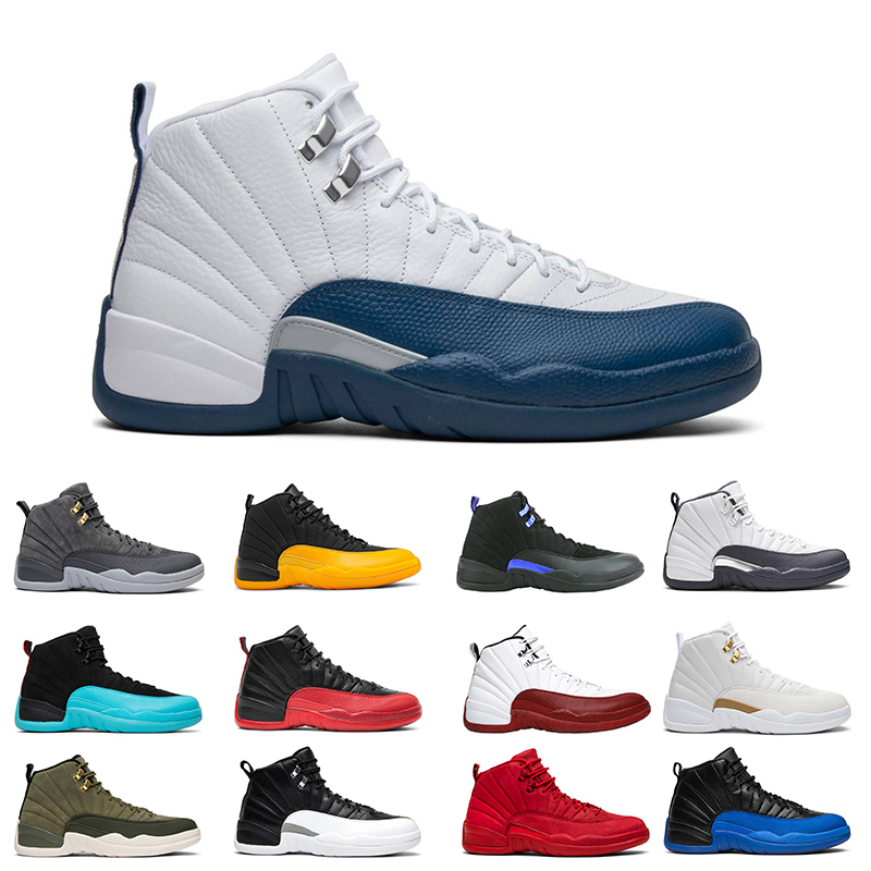 

Men Basketball shoes 12s 12 University Gold Dark Grey Flu game jumpman White sneakers International Flight Sport trainer, # 03