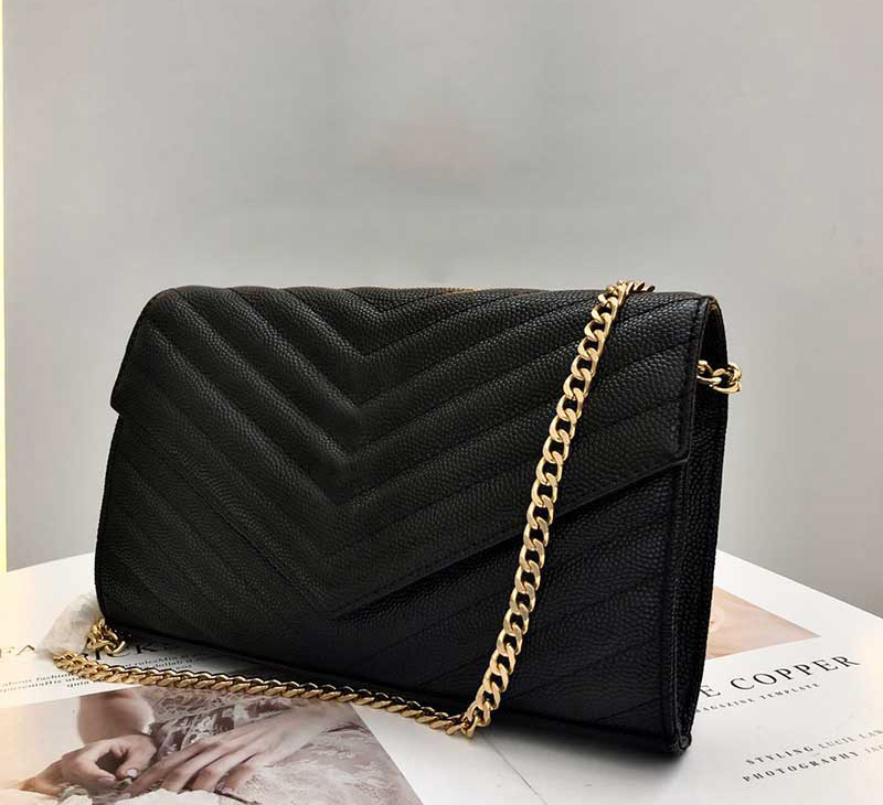 

Original Box Genuine Leather Women Messenger Evening Bag clutch lady Handbag Purse 2021 Top luxury fashion brand high quality large capacity designer Black, White-silver(caviar)