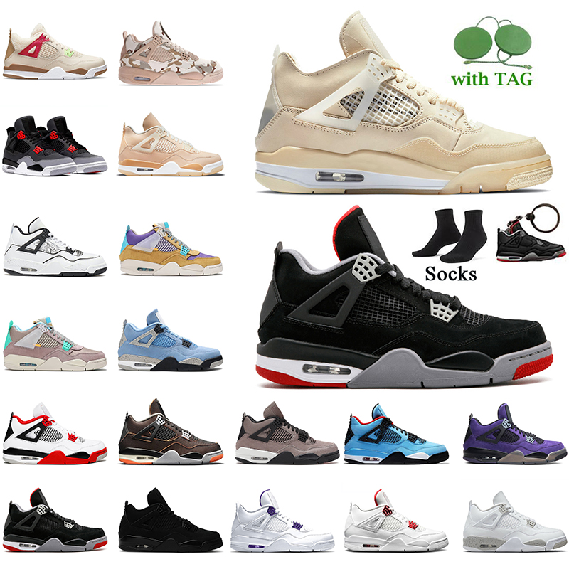 

Womens Mens Jumpman 4s High OG Basketball Shoes Off 4 Sneakers Bred Sail Military Black University Blue Infrared Veterans Day White Oreo DIY Trainers, C41 grey 40-47