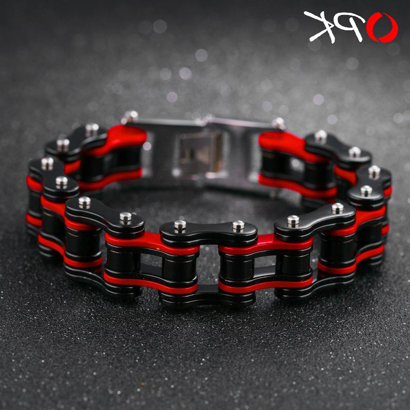 

New personalized steel locomotive Bracelet men's punk fashion