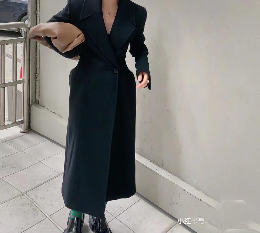 

Women' Wool & Blends 2021FW Autumn Women Hollow 90% Slim Overcoat Female Casual Coat Jacket 2 Color For Ladies Ddxgz2 11.06, Black