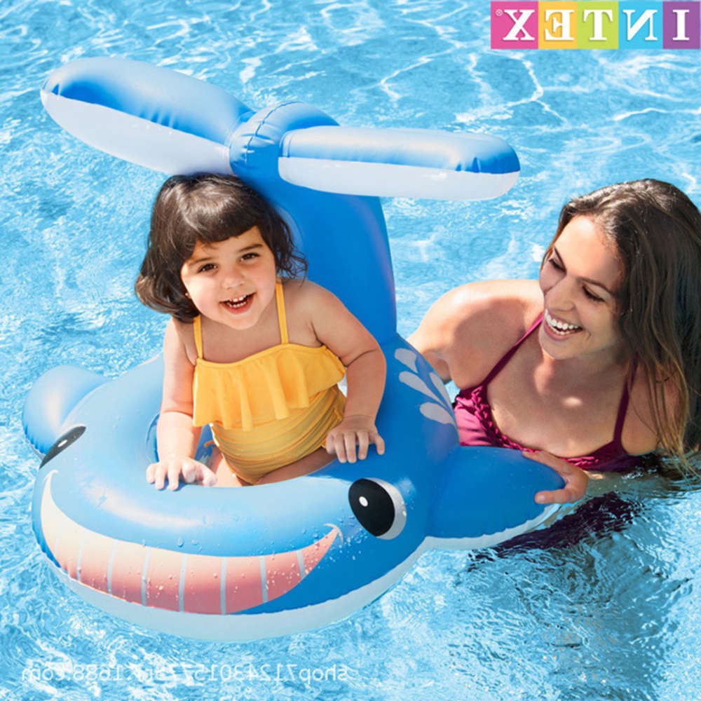 

Swimming ring sunshade playing in Blue Whale baby's rowing Children's swimming circle water skiing
