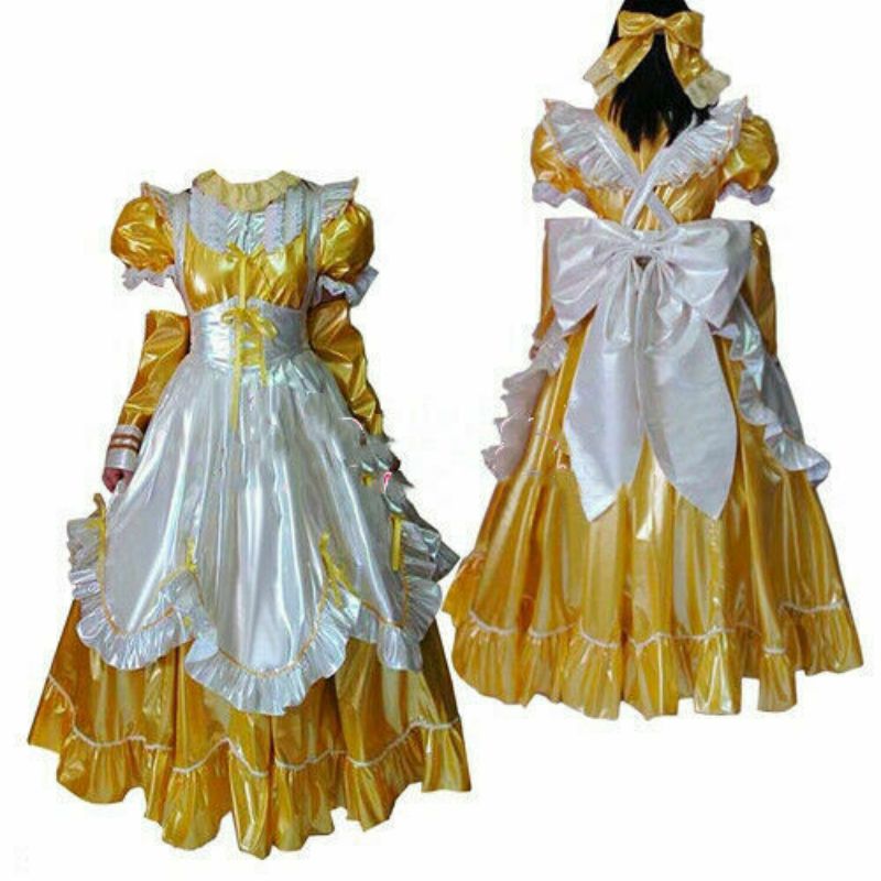 

Sissy lockable PVC Maid Dress maid vinyl Uniform Tailor-Made, Photo color