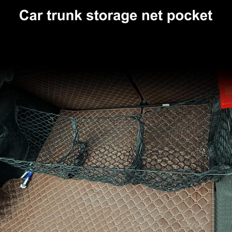 

Car Organizer Universal Accessories Pickup Trucks Trunk Net Bag Three Grid Luggage Three-Dimensional Pocket