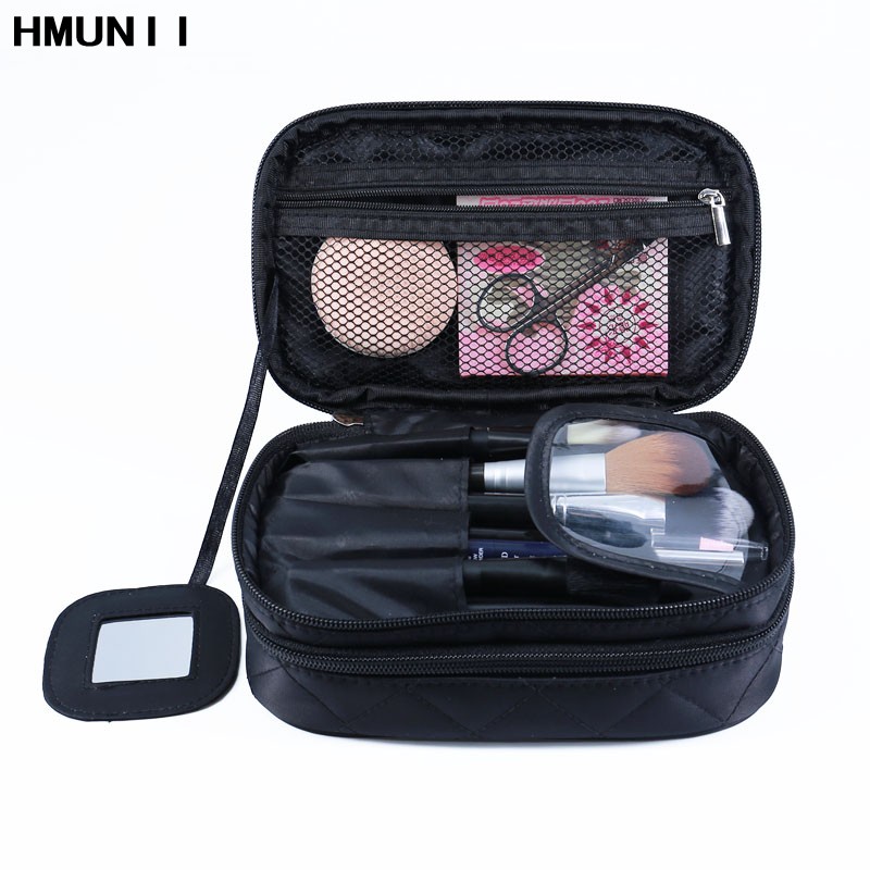 

Lady Organizer Makeup Bag Travel Organizer Cosmetic Bag for Women Large Necessaries Make Up Case Wash Toiletry Bag, Black