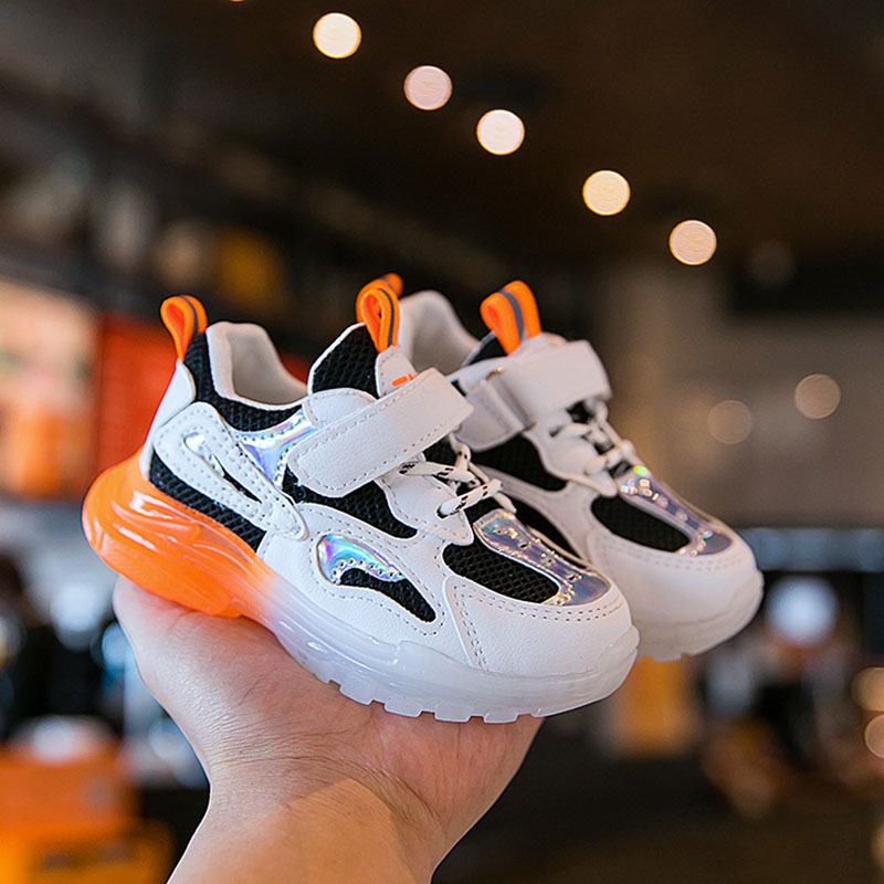 

Size 21-30 Children Soft Sole Running Sneakers Boys Girls Kids Non-slip Breathable Mesh Shoes Baby Light Casual Toddler Shoes, Black