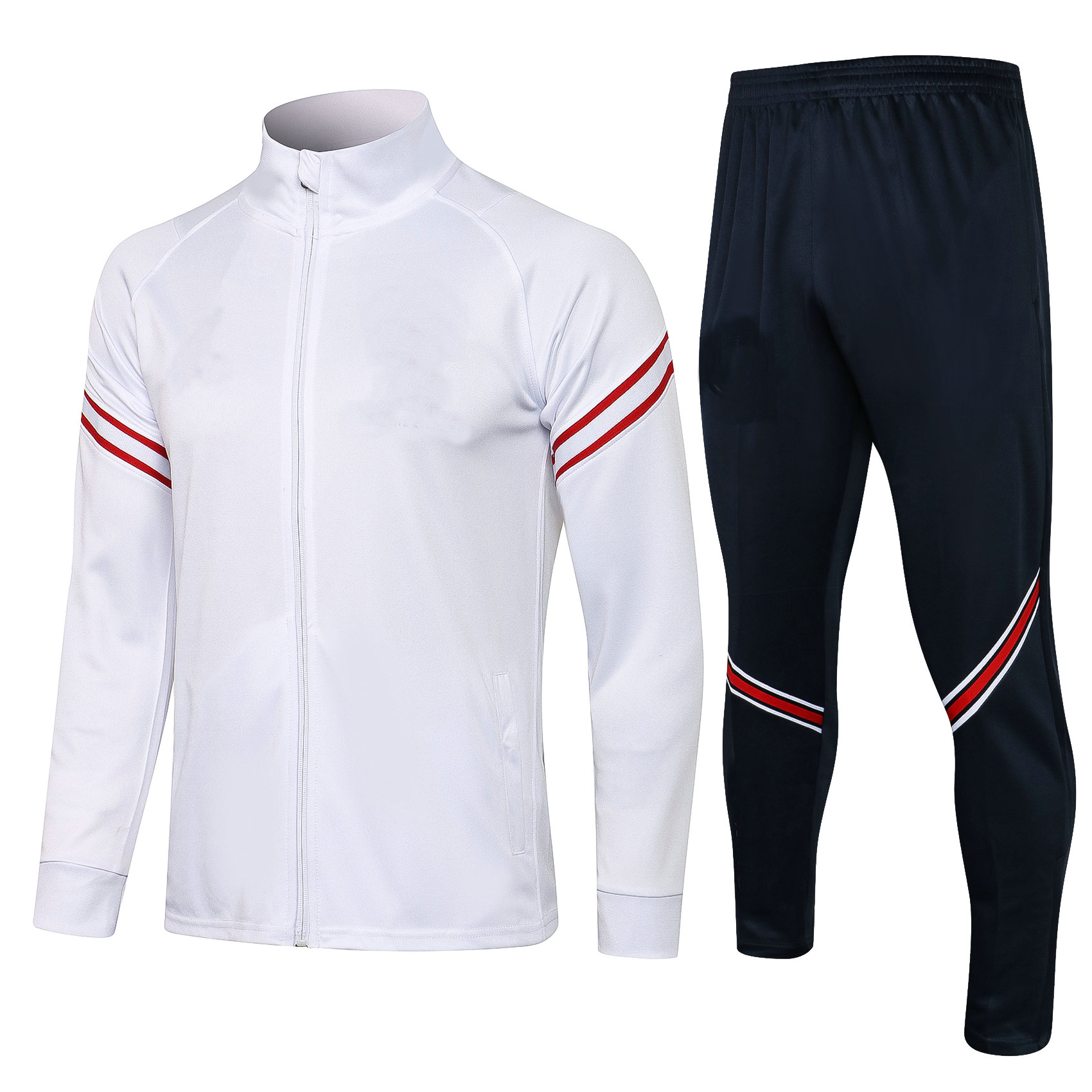 

Any men Full zipper jacket Soccer Jersey Training suit kits / custom name and number Football Sets need to contact Inquiry whether there is inventory, Black
