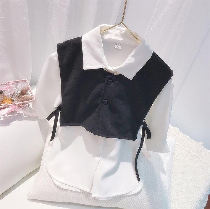 

Clothing Sets Girl Spring Autumn Clothes Set Suit Vest And Dress 2pcs Children Tracksuit For Kids Fall Outfits Girls Costume, White