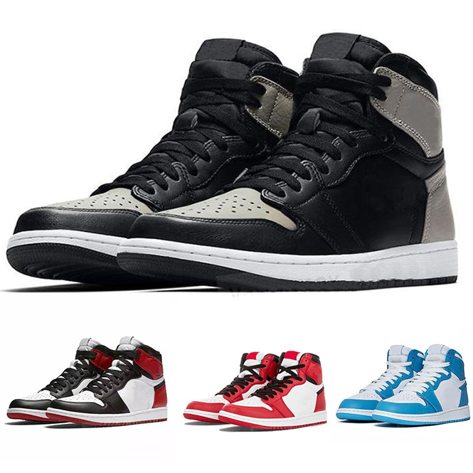 

New High OG 1 basketball shoes 1s mid chicago royal toe jordan black metallic gold pine green black UNC Patent men women Sneakers trainers