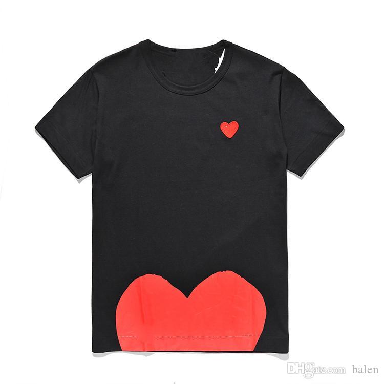 

Top quality comme des garcons Mens designer t shirts cotton Printed Heart sport tee men women T-Shirt For summer, White;black