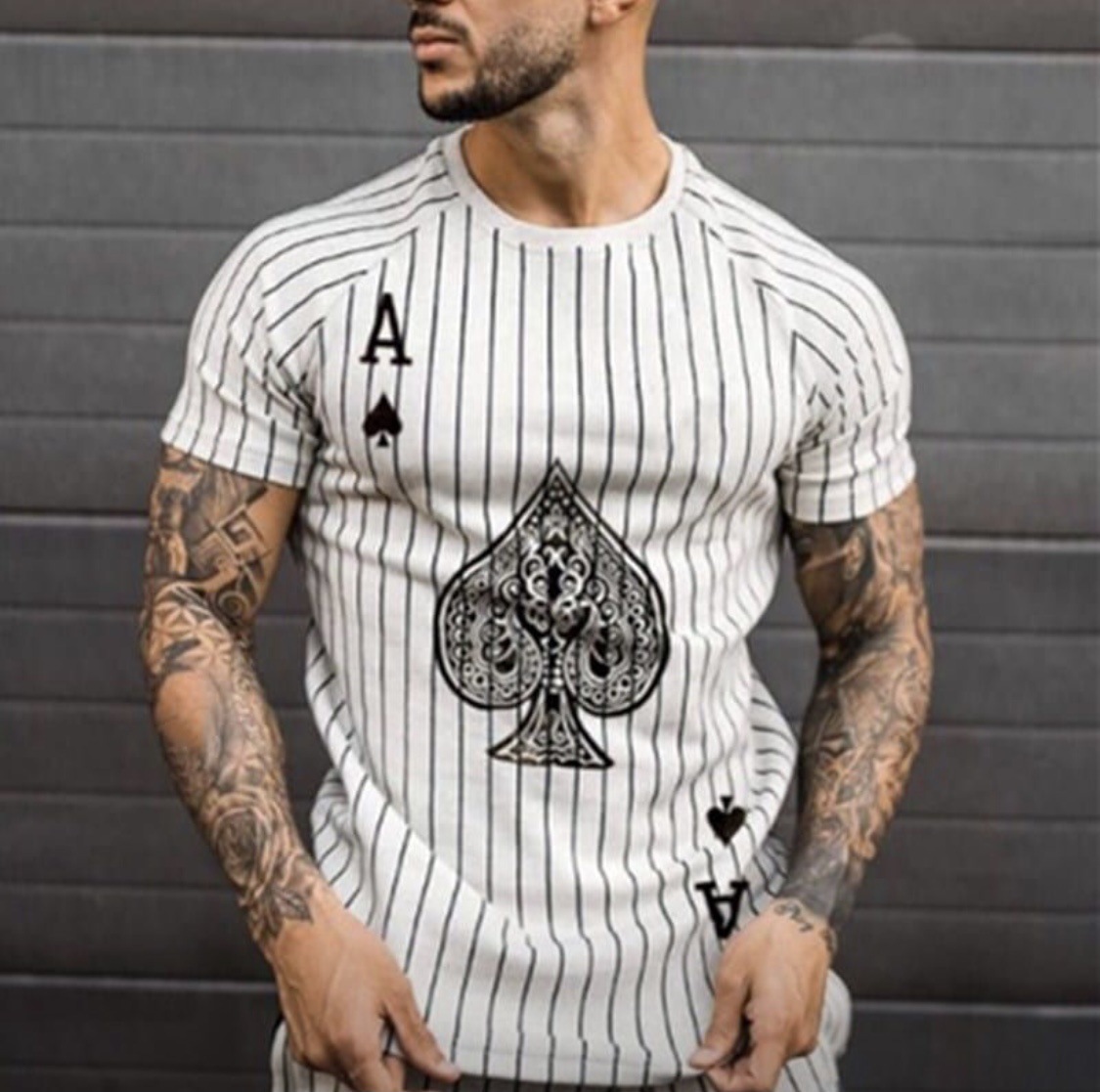 

summer T-shirt Short Sleeve 3D Card Print Men's T Shirt Fashion Retro Fashion Male Casual Streetwear Oversieze T Shirt