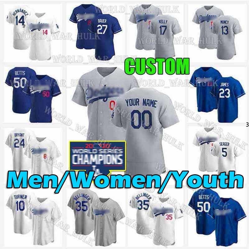 

Los Angeles Baseball Jerseys Cody Bellinger Corey Seager Mookie Betts Dodgers Max Muncy Walker Buehler Justin Turner 2021 Custom Men kids Women, Blue;black