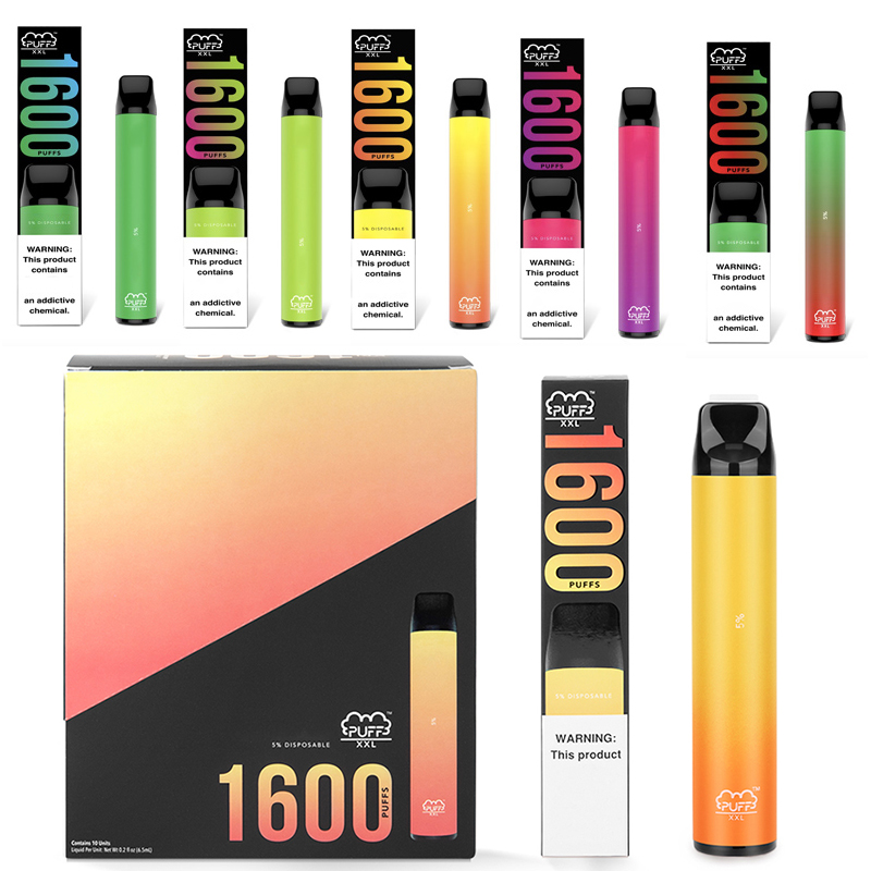 

PUFF XXL Disposable Vape Pen Kits 1600 Puffs Bar cigarettes 1000mAh Battery 6.5ML Vapor Pod Device eCigs Electronic E Cigarette mix color
