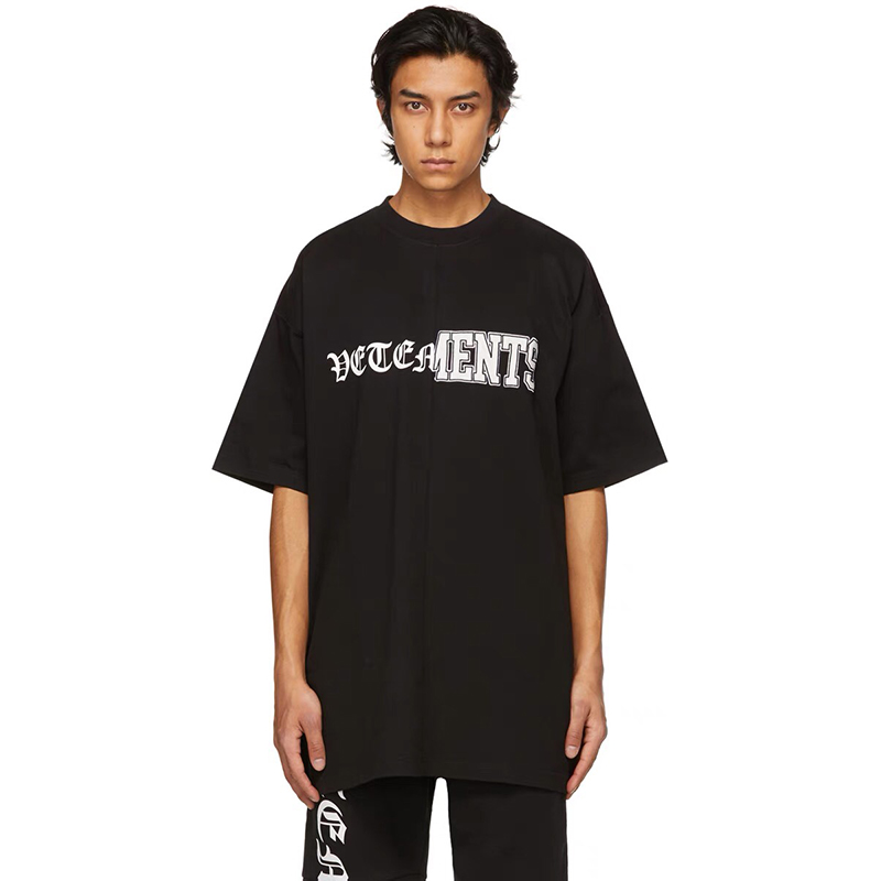 

2021 Europe France Embroidery Graffiti Letter Patchwork Logo T shirt Fashion Mens Tshirts Women Clothes Casual Cotton Tee, Black