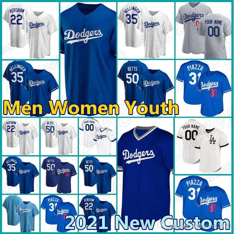 

50 Mookie Betts 5 Corey Seager Custom Dodgers Baseball Trevor Bauer Los Cody Bellinger Angeles Jersey 13 Max Muncy Justin Turner Kershaw, Blue;black
