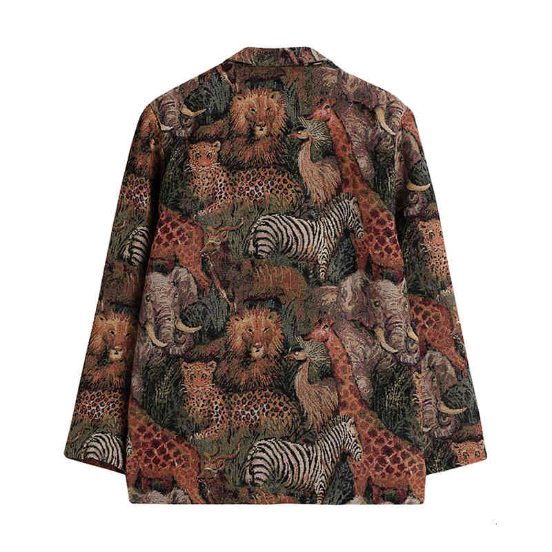 

Women's Suits & Blazers Female blazer in spring designer, animal print jacket, long sleeve, loose, vintage, JAXF, 1# shoe box