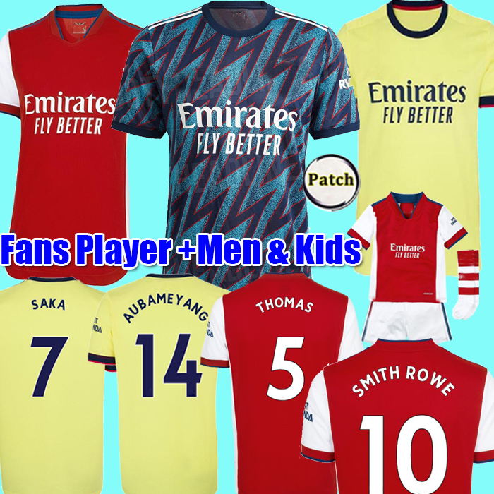 

2021 ARsEn soccer jerseys Fans Player Gunners SMITH ROWE BEN WHITE PEPE SAKA THOMAS WILLIAN NICOLAS CEBALLOS football shirt Men Kids kit Maillot ARsEnAl Camiseta, 22 away+patch