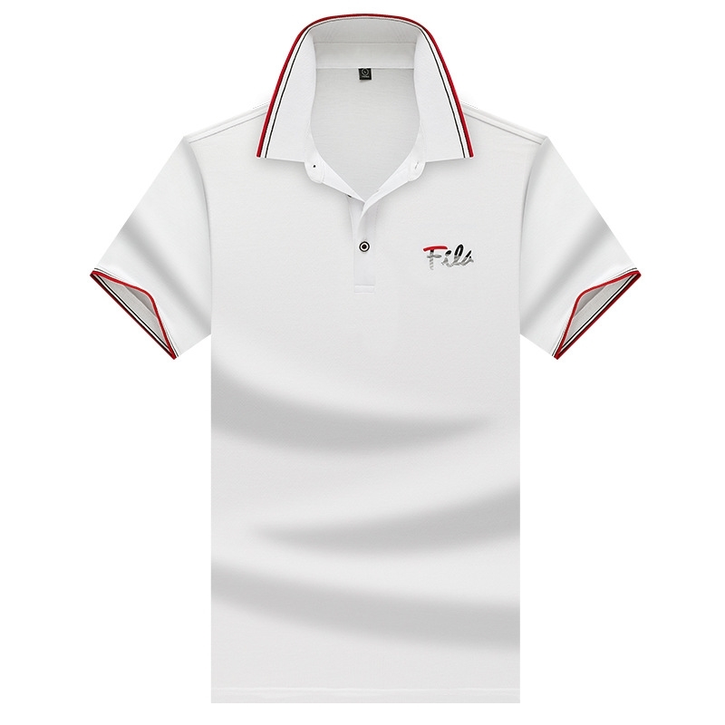 Alihu summer new solid color short sleeve Lapel men&#039;s Polo Shirt leisure young and middle-aged business T-shirt-image-705939589