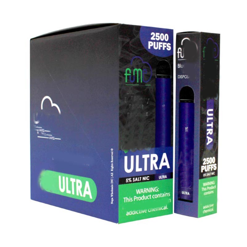 

Fumed Ultra 2500 Disposable e cigarette Vape Pen Electronic Cigarettes Kit 850mah Battery 9ml Cartridge Starter pk Puff plus extra 1500 infi