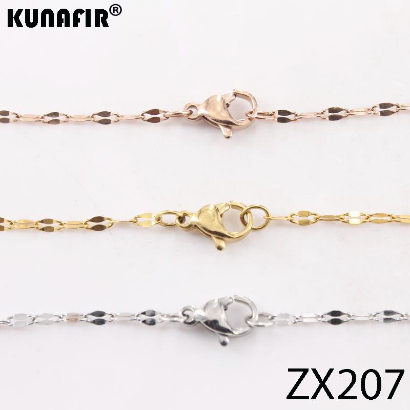 

Chains 2mm Lips Chain Stainless Steel Necklace Fashion Jewelry 10pcs/50pcs/200pcs ZX207, Silver