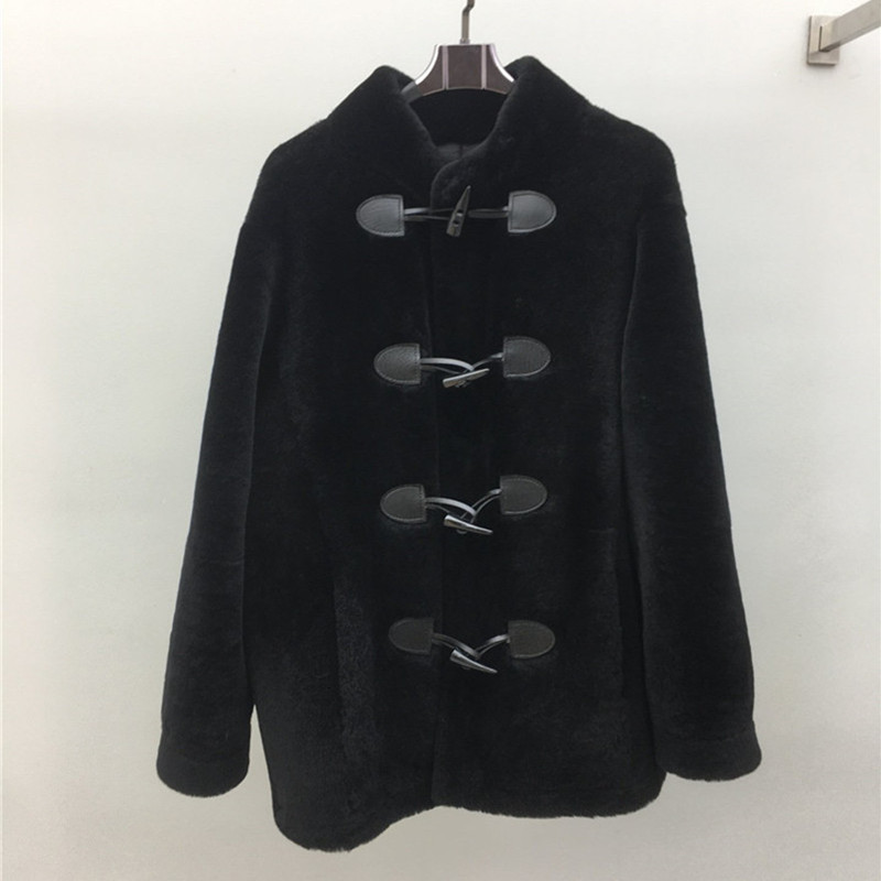 

Women's Trench Coats 2021 Double-faced Fur Coat Winter Jacket Women Real Merino Sheep Genuine Leather Thick Warm Streetwear Outerw, Bust 110cm