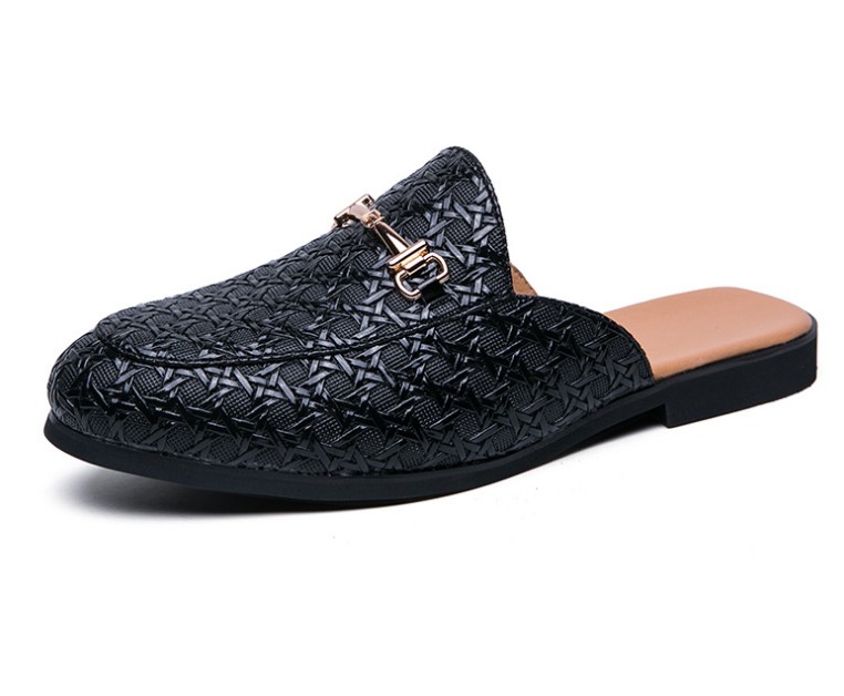 

Luxury Men's dress shoes Slippers Genuine Leather Loafers Mens Moccasins Casual Non-slip Summer Fashion Half Shoe For Men designer