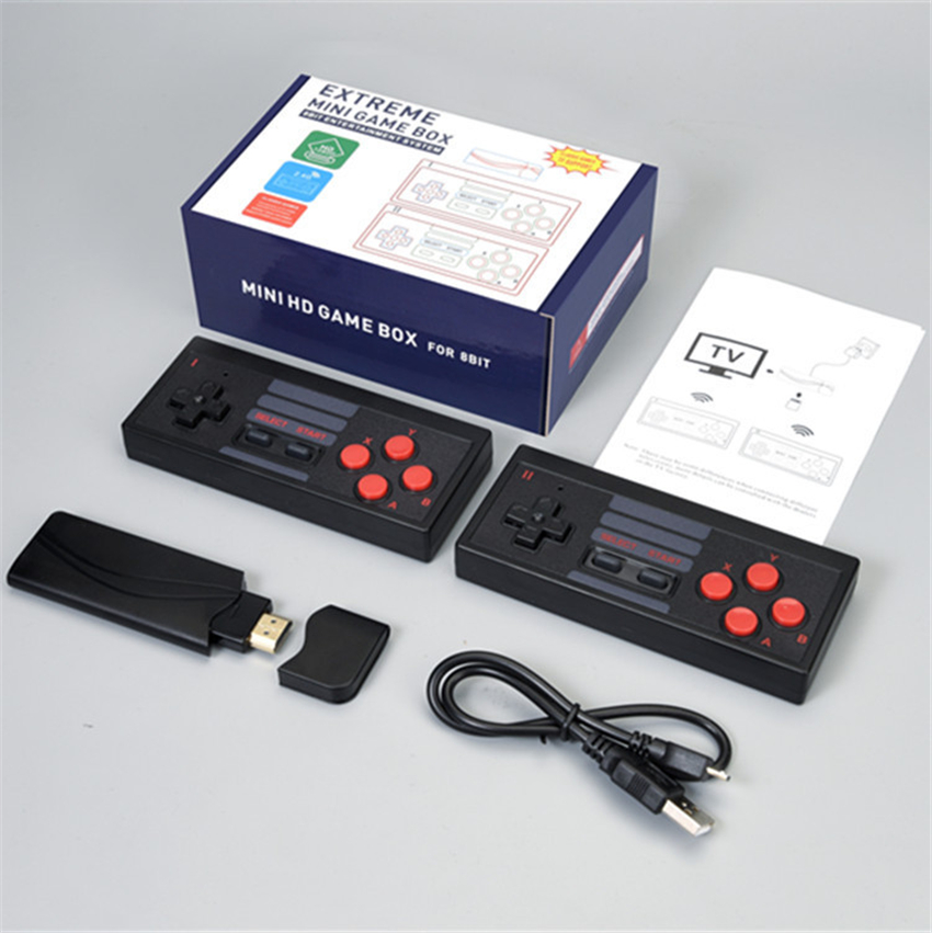 

EXTREME Mini Game Box 628 8Bit HD 4k Retro Video Games Console with 2 Dual Portable Wireless Controller for HDTV Video