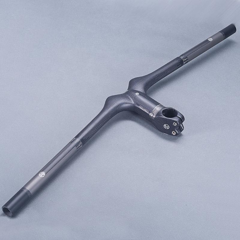 

Bike Handlebars &Components TOMTOU Full 3K Carbon Fiber MTB Handlebar Cycling Mountain Flat Integrated With Stem Bicycles Parts