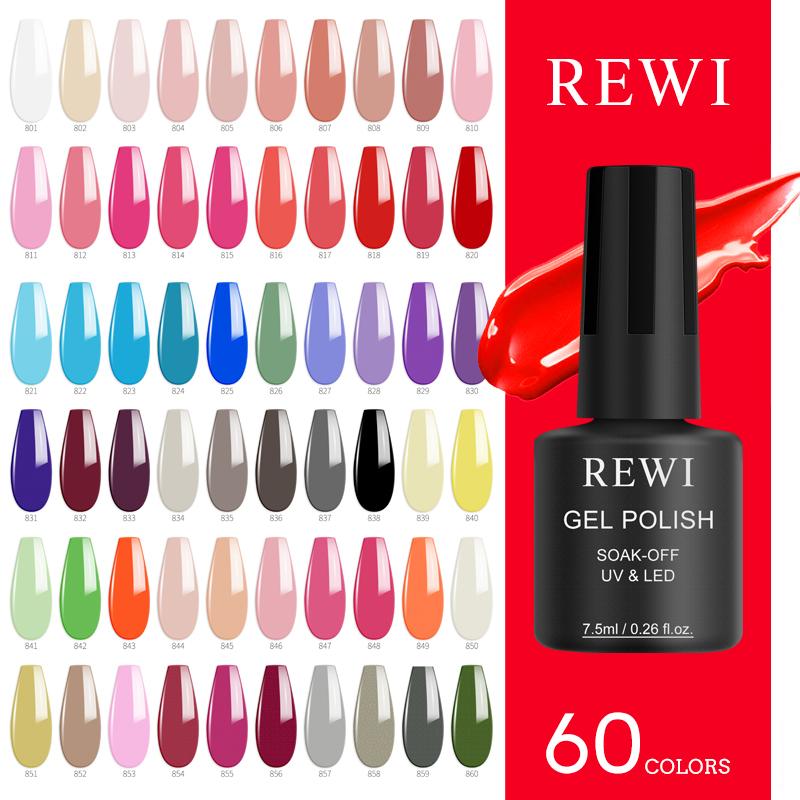 

Nail Gel REWI 2021 -Style 60 Beautiful Colors Of Glue Polish For Care, As pic