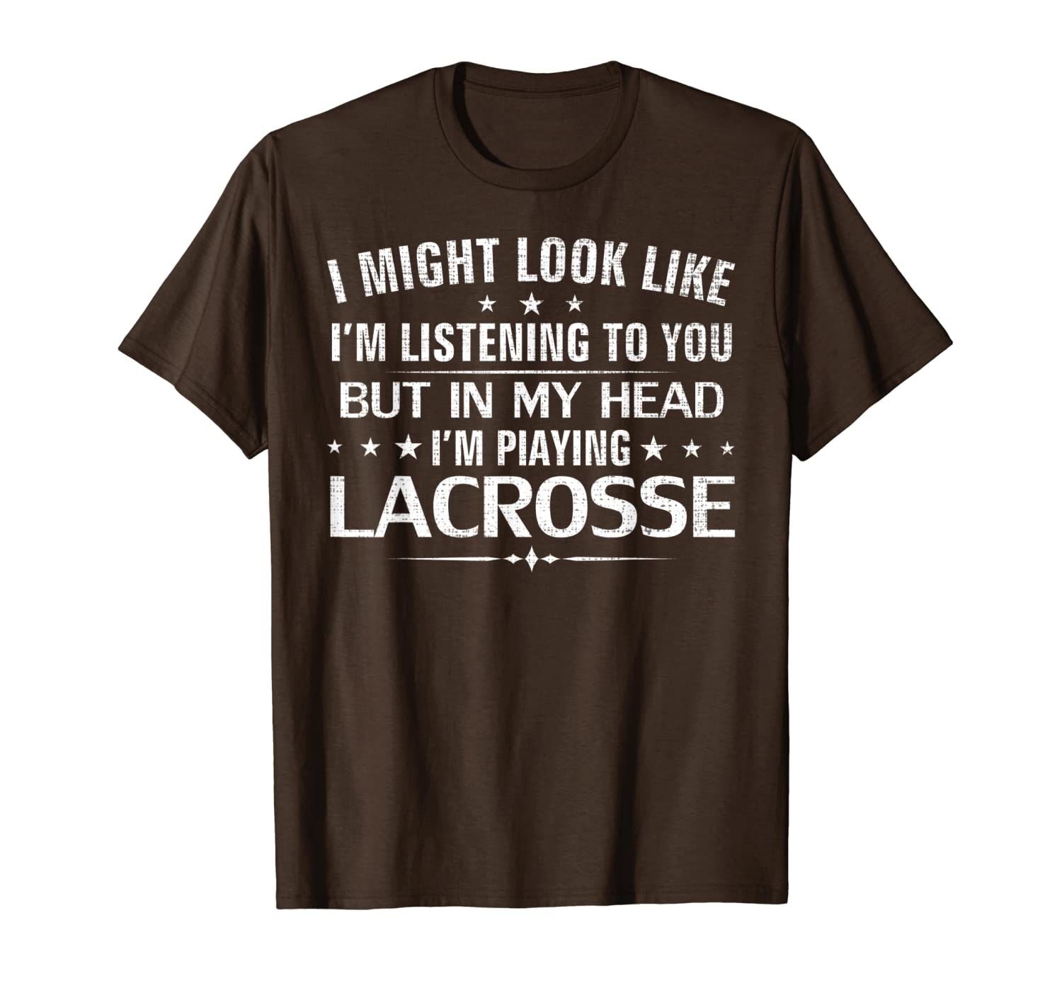 

might look like i'm listening i'm playing lacrosse funny t-shirt, White;black