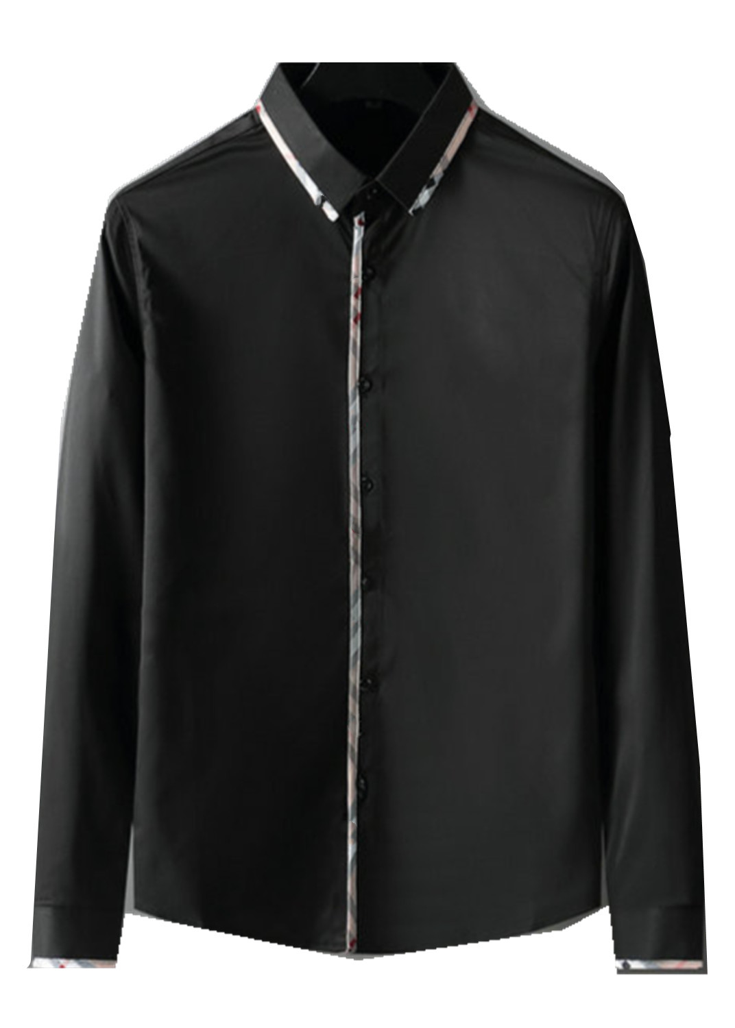 

2021 Luxurys Designers Dress Shirt Menswear Fashion Society Black Men Solid Color Business Casual Mens Long Sleeve M-3XL#49