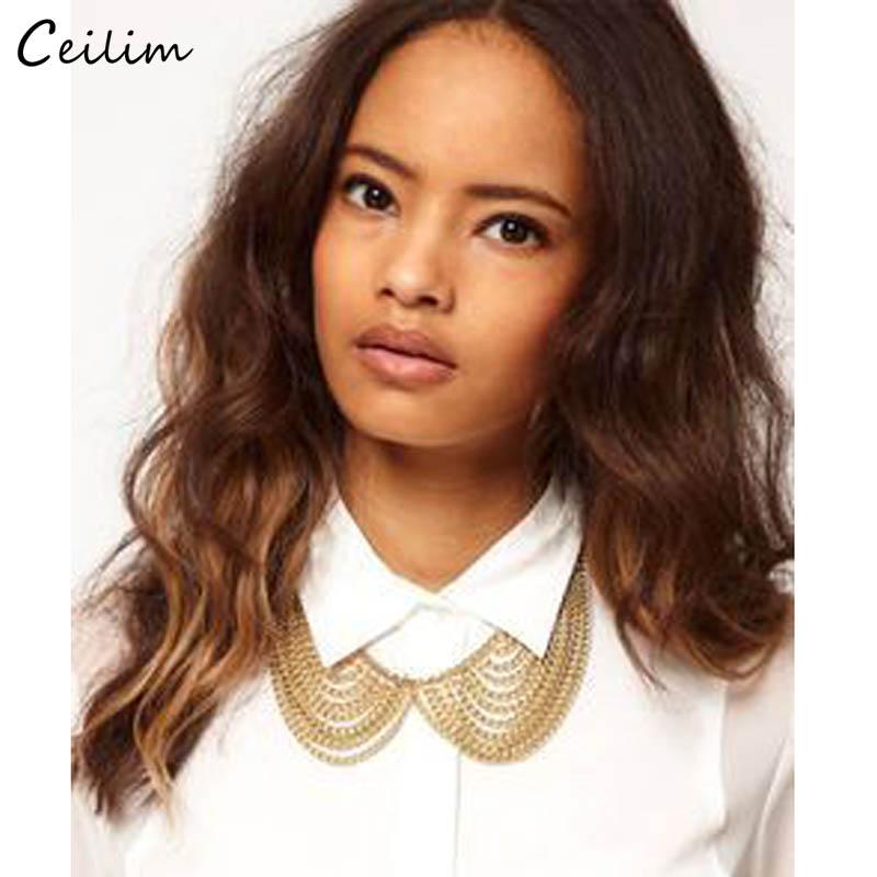 

Chokers Collier Femme Trendy Gold Color False Collar Necklace Women Gothic Multilayered Big Statement Necklaces Pendants Jewelry Bijoux, Golden;silver