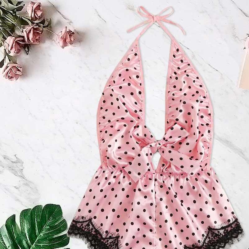 

pyjamas pajamas sleep wear women sleepwear printing lace stain bow lingerie bodysuit backless silk jumpsuit, Black;red