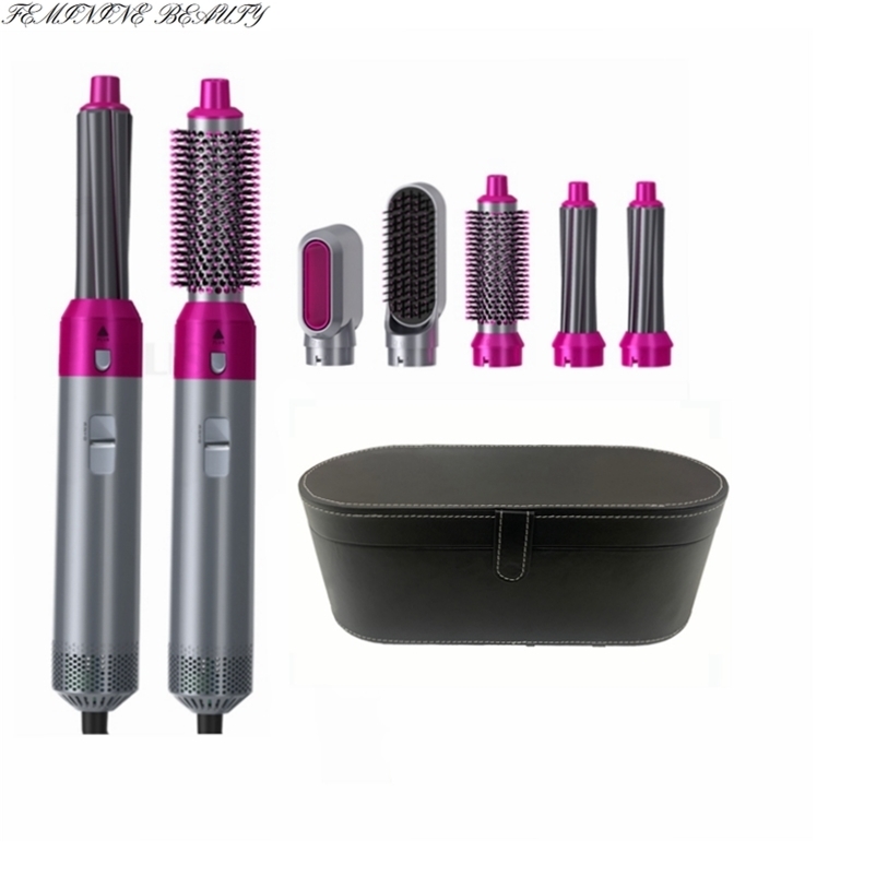 

Hair Dryer 5 In 1 Electric Hair Comb Negative Ion Straightener Brush Blow Dryer Air Wrap Curling Wand Detachable Brush Kit Home 220113