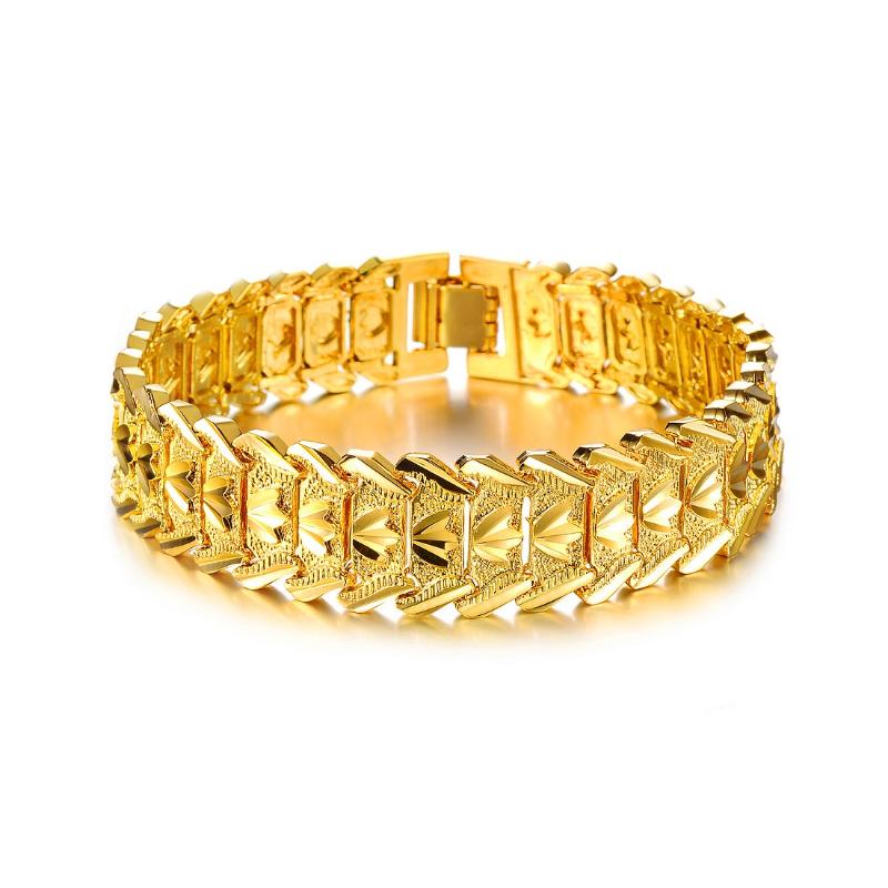 

Link, Chain JHSL Brand 16mm Fashion Jewelry High Quality Copper Gold Color Father Gift Men Statement Bracelets & Bangles